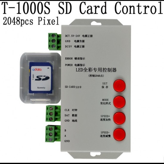 T 1000s Sd Card Controller For Led Displays In case you use 170, spi converts to start using spi led controller you have to use led strip studio (lss) software to create correct strip layout and to prepare your sd card animations.